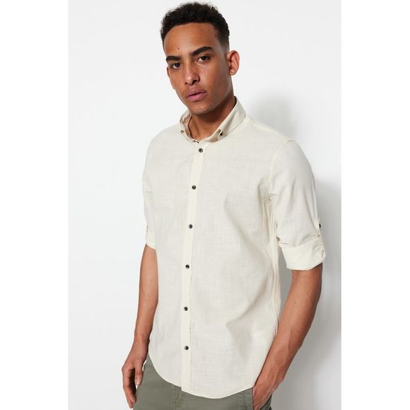 NWT Trendyol Men Slim fit Button placket Woven Shirt - Picture 5 of 8